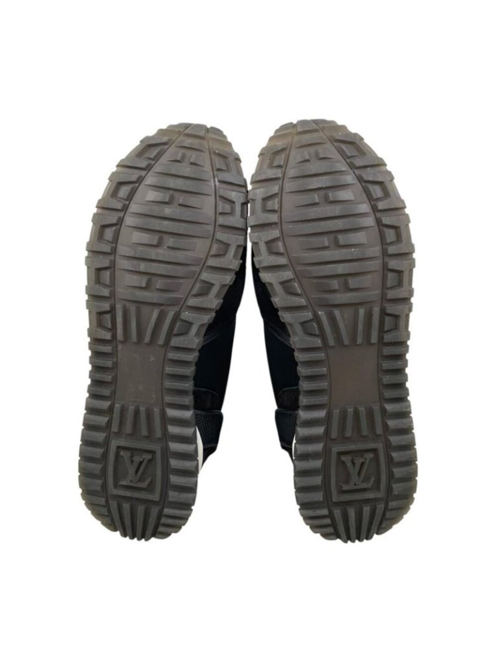 Louis Vuitton Sneakers Run Away 36.5 LV Circle Logo Suede Mesh Black - Picture 6 of 13